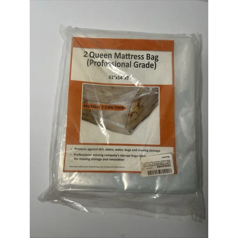 Professional Grade 4mil Thick Queen Size Mattress Bag for Moving 61